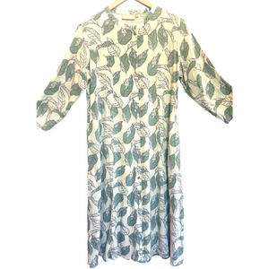 UTSA Boho Cottagecore Midi Button Dress Size L Peasant Forest Nature Prairie